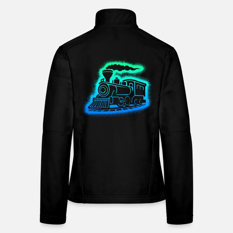 Dampflok Modelleisenbahn Herren Jungen Eisenbahn - Frauen Softshelljacke - Schwarz