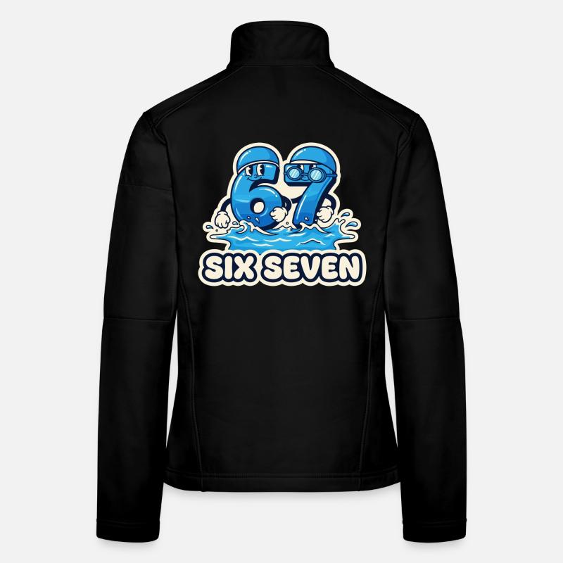 67 Meme Sechs Sieben Schwimmen Lustig Geschenk Frauen Softshelljacke