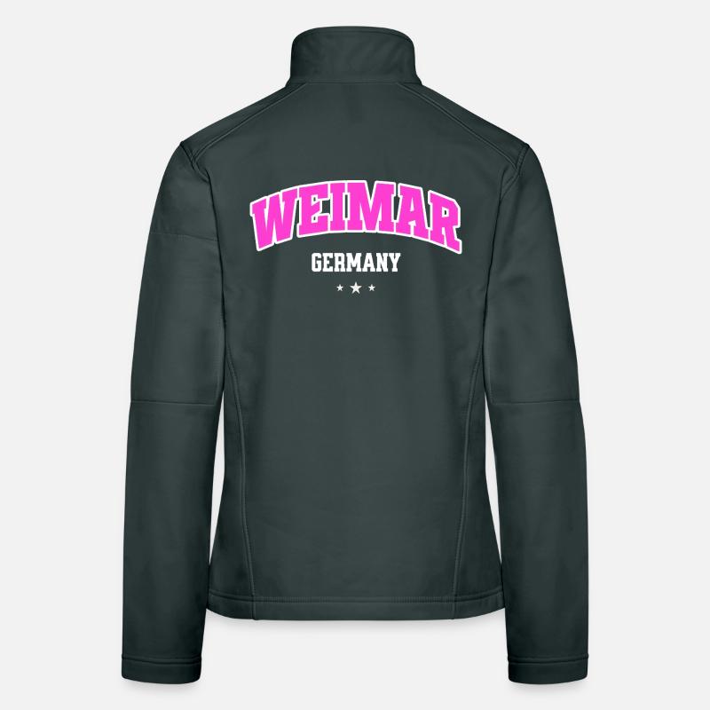 Weimar Germany Typography Neon Pink Women's Softshell Jacket