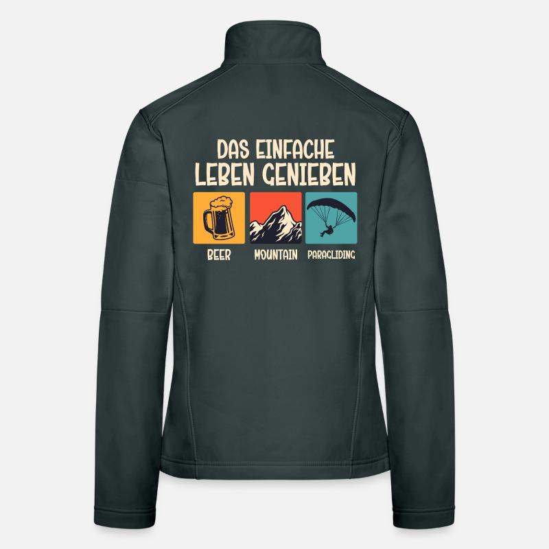 Gleitschirm DAS EINFACHE LEBEN GENIESSEN Lustig Frauen Softshelljacke