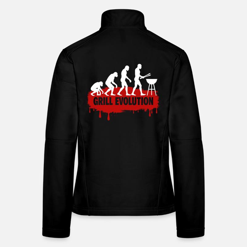 Grill Evolution Lustiger Grillmeister Spruch Frauen Softshelljacke
