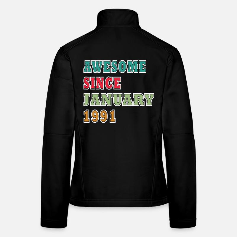 35e anniversaire Millésime de janvier 1991 Veste en tissu softshell Femme