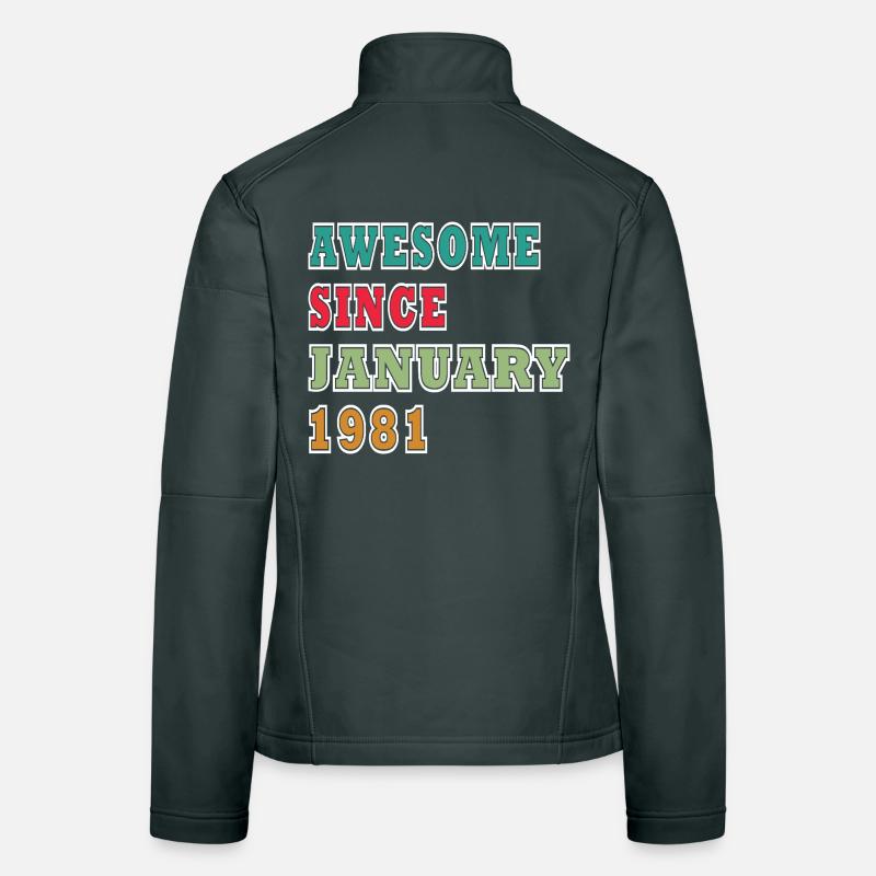 45e anniversaire Millésime de janvier 1981 Veste en tissu softshell Femme