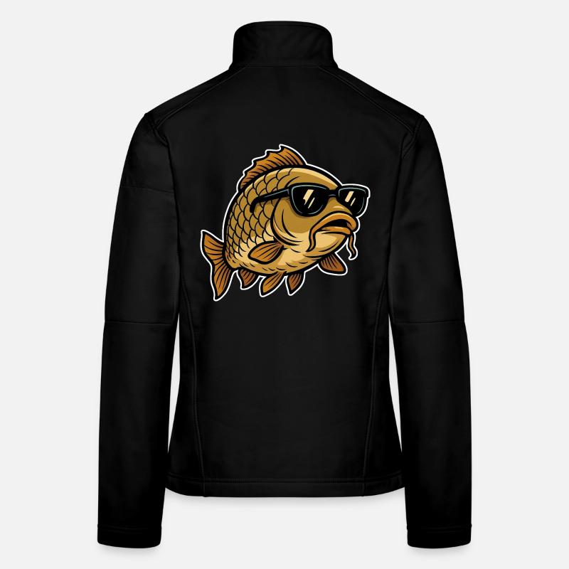 Carp with sunglasses Women's Softshell Jacket