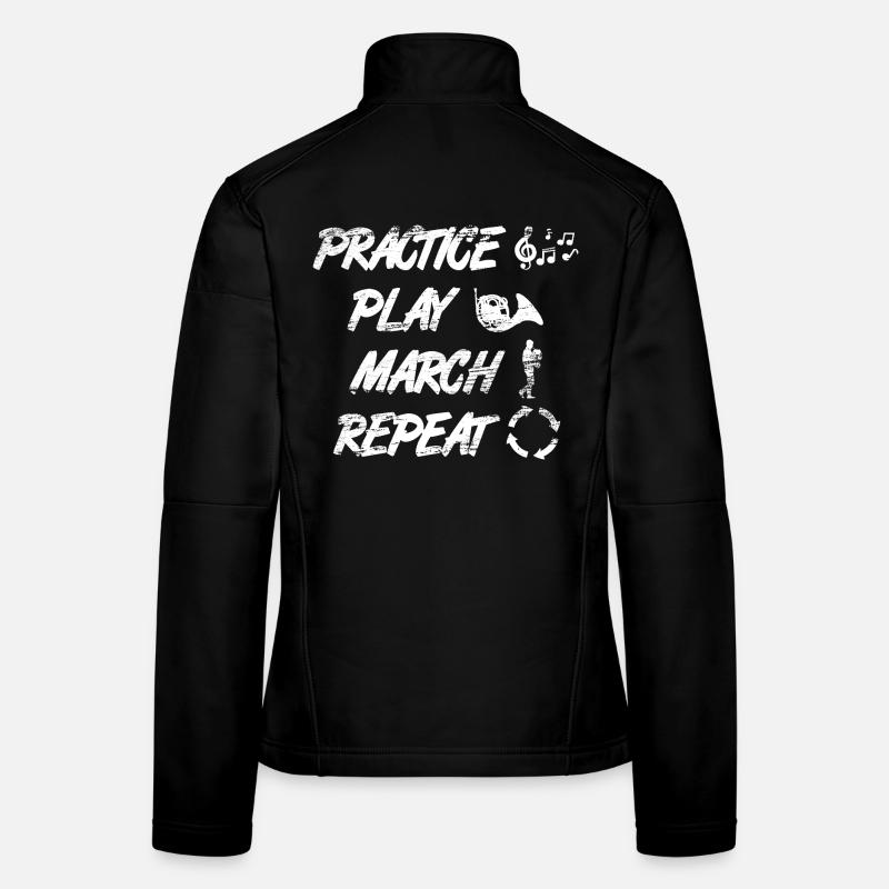 Practice playing French horn Repeat Women's Softshell Jacket