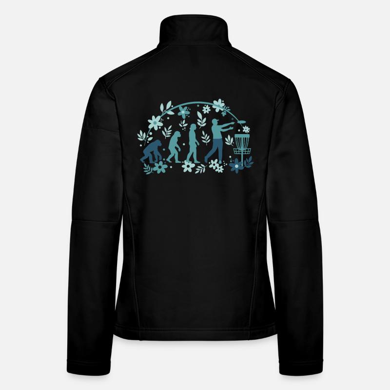 Disc Golf Evolution Drôle de Disc Golfeur Flying Disc Veste en tissu softshell Femme