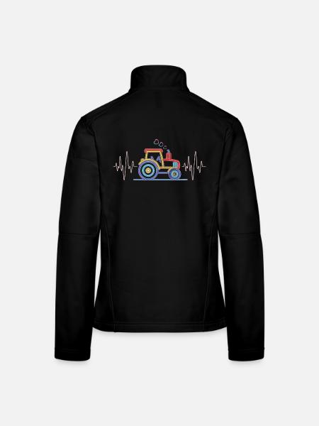 Tracteur Heartbeat - Agriculture ECG pour agriculteurs - Veste en tissu softshell Femme - noir - Dos