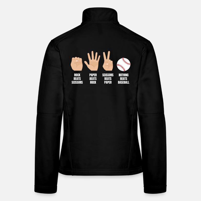 Rock, paper, scissors, nothing beats baseball Women's Softshell Jacket