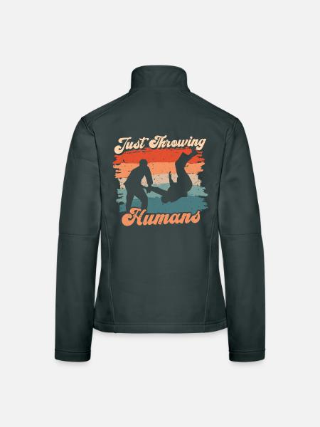 Judo Kampfsport Just Throwing Humans - Frauen Softshelljacke - Schwarz - Hinten