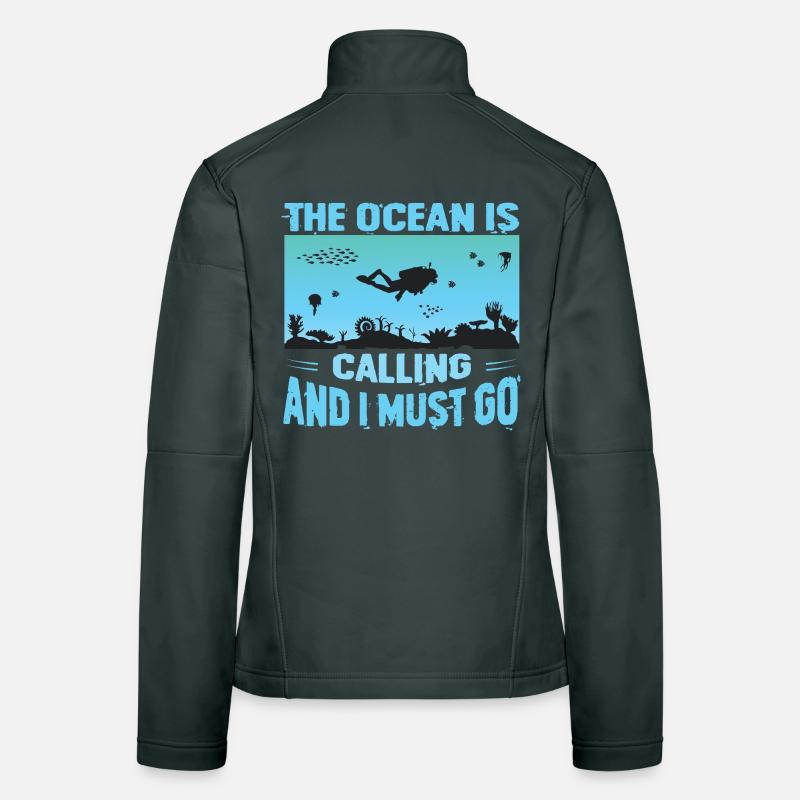Funny diver design Women's Softshell Jacket