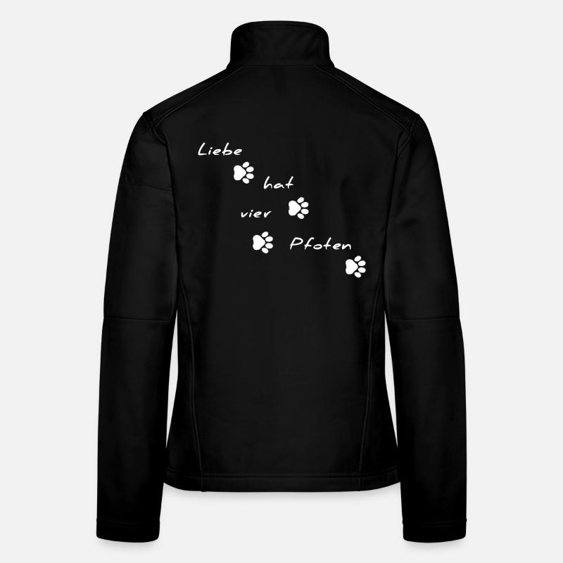 Love Has Four Paws Font Motif - Women's Softshell Jacket - black