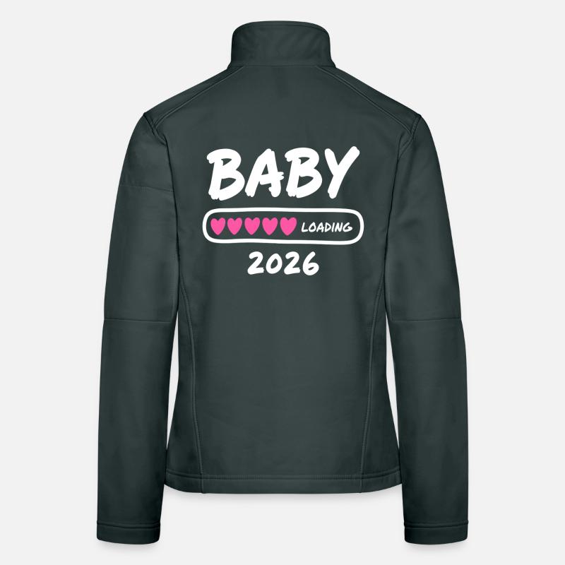 Baby Loading 2026 Schwangerschaft Eltern Frauen Softshelljacke