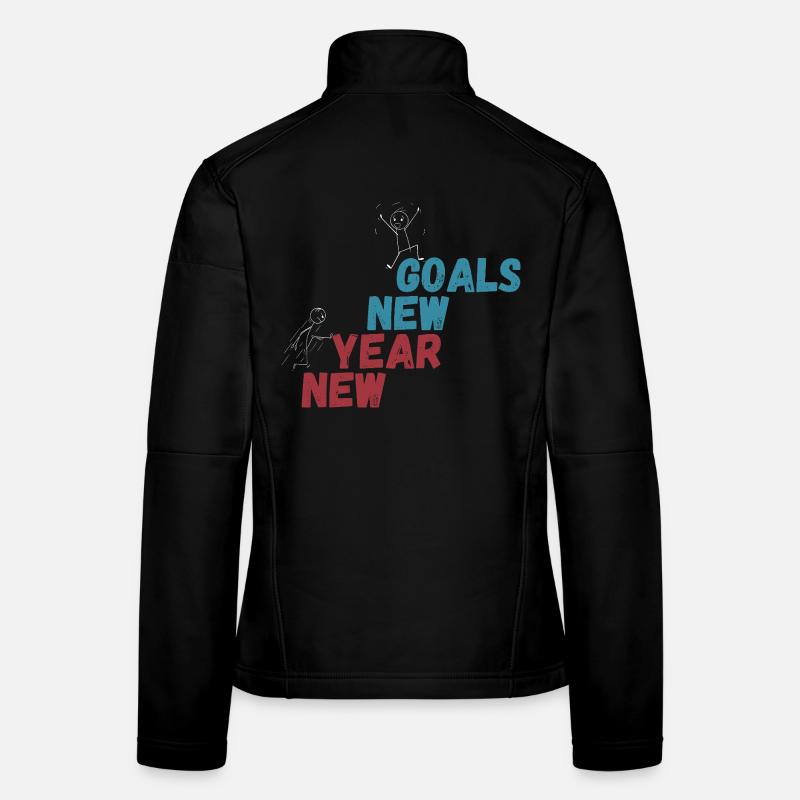 Drôle de nouvelle année Nouveaux objectifs Motivation Résolution Gif Veste en tissu softshell Femme