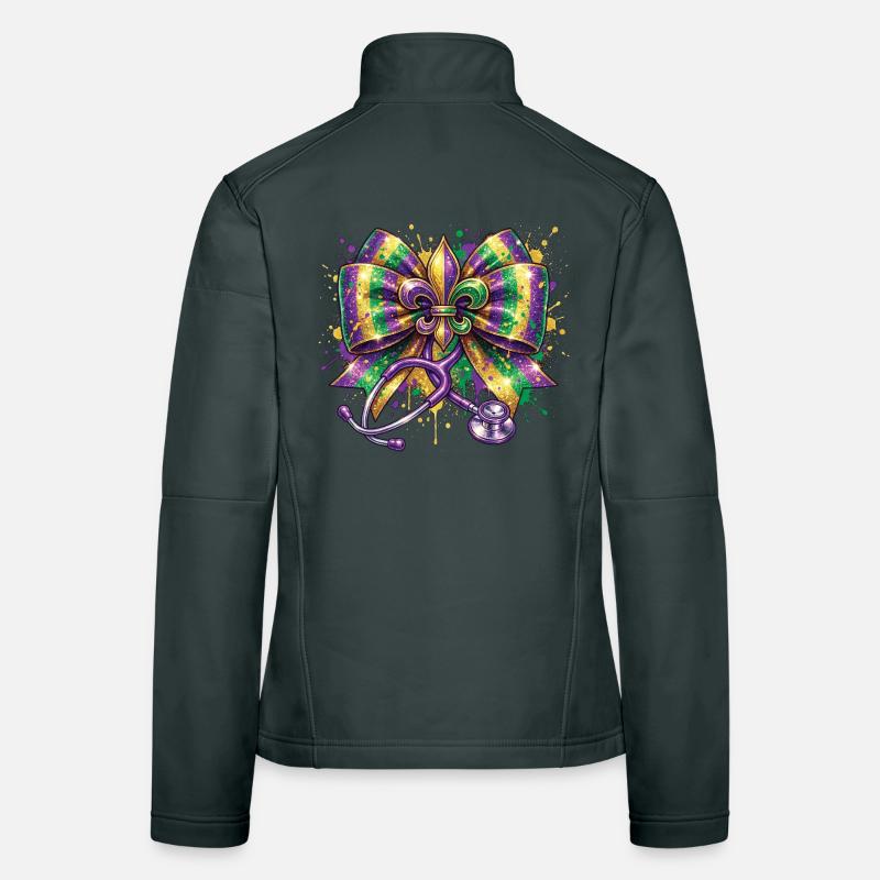 Mardi Gras Krankenschwester Doktorin Fleur De Lys Frauen Softshelljacke