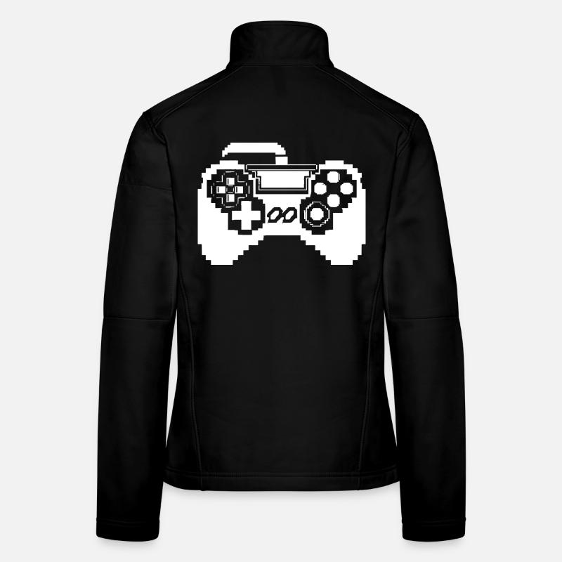 Graphismes pixels de manette de jeu Veste en tissu softshell Femme