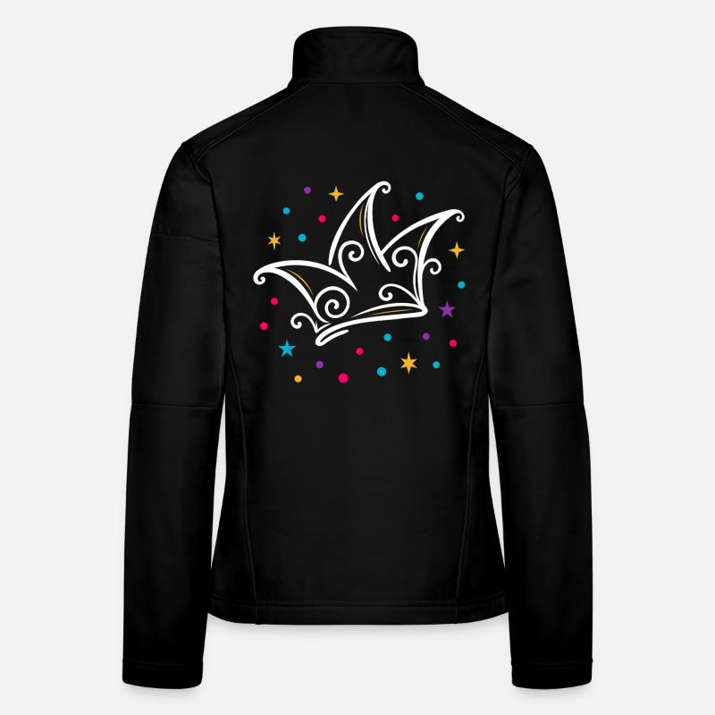 Karneval Narrenkappe modern mit Sternen & Konfetti Frauen Softshelljacke