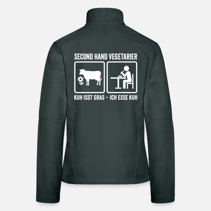 Second Hand Vegetarian – Funny Meat Design Women's Softshell Jacket