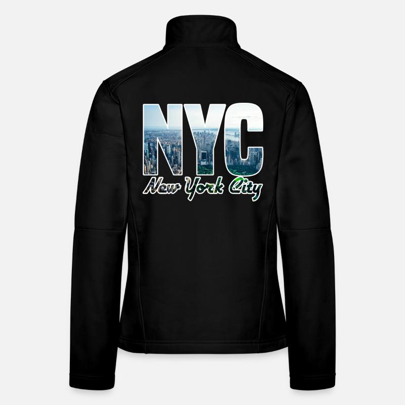 NYC Skyline Block Letters Women's Softshell Jacket