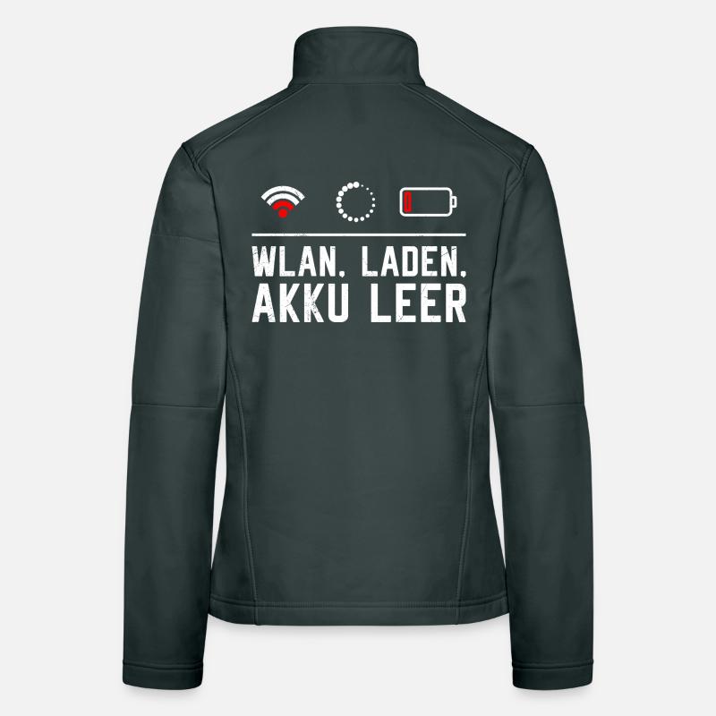 Coder WiFi. LOADING. BATTERY EMPTY FUNNY Women's Softshell Jacket