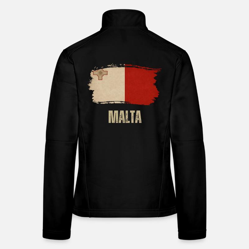 Drapeau grunge maltais, j’adore Malte Veste en tissu softshell Femme