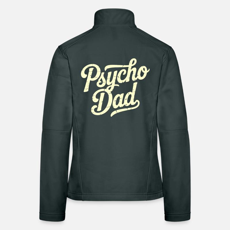 Psycho Dad Vintage Script Women's Softshell Jacket