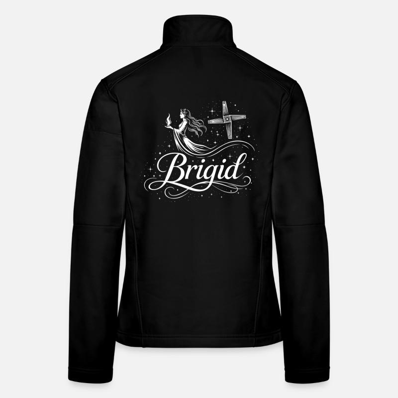 Imbolc Brigid & Flame - Symbol & Cross Women's Softshell Jacket