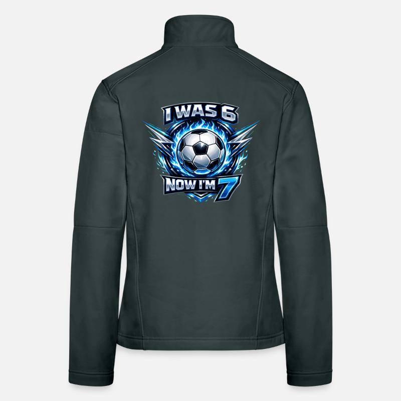 Football 6 7 anniversaire J’avais 6 ans maintenant j’ai 7 ans Veste en tissu softshell Femme