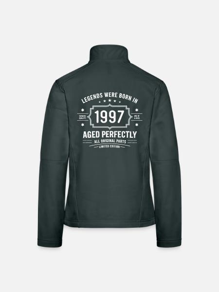Original 1997 Vintage | Geburtstagsgeschenk 1997 - Frauen Softshelljacke - Schwarz - Hinten