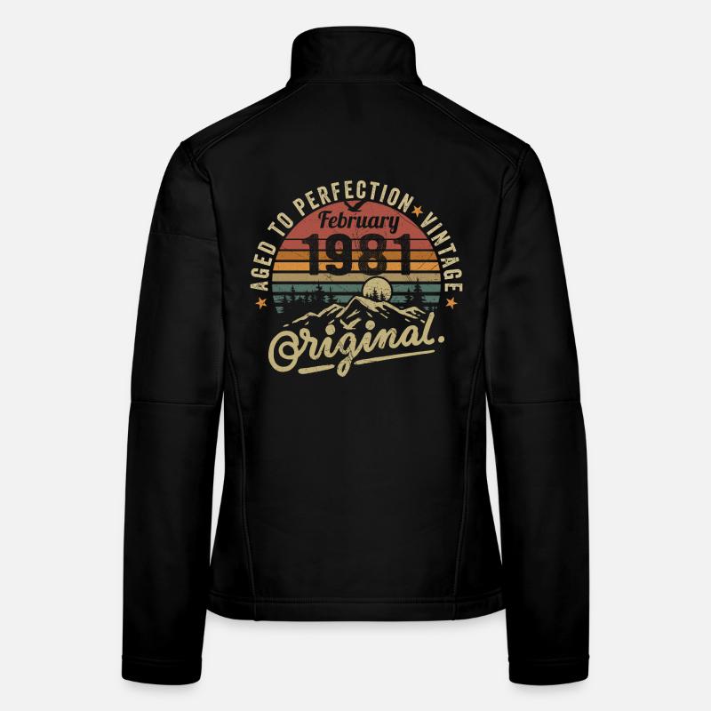 Février 1981 - Février 1981 Anniversaire Février 1981 Veste en tissu softshell Femme