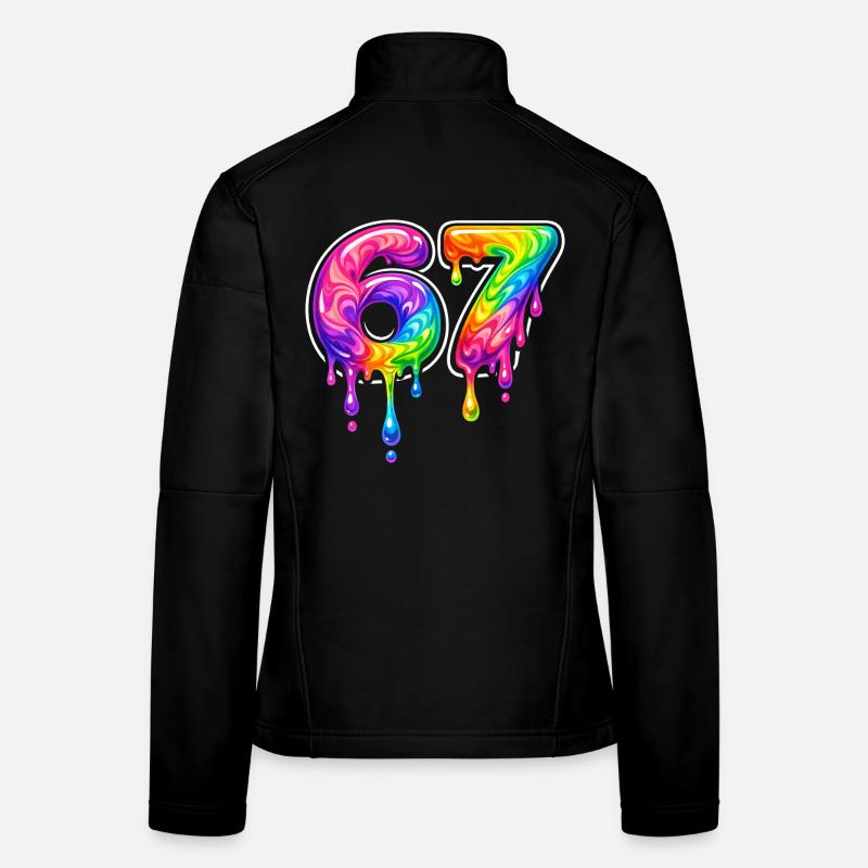 67 Six Meme Seven Alpha Slang Veste en tissu softshell Femme