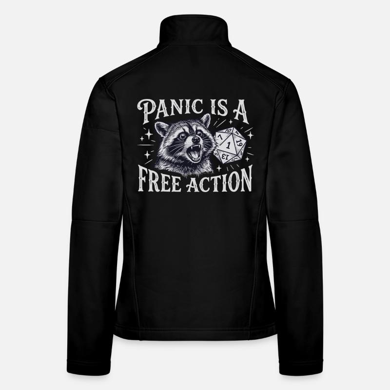 La panique est une action libre – Raccoon D20 Design Veste en tissu softshell Femme