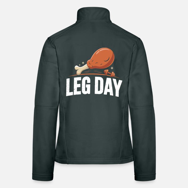 Leg Day Hähnchenknochen Motiv Frauen Softshelljacke