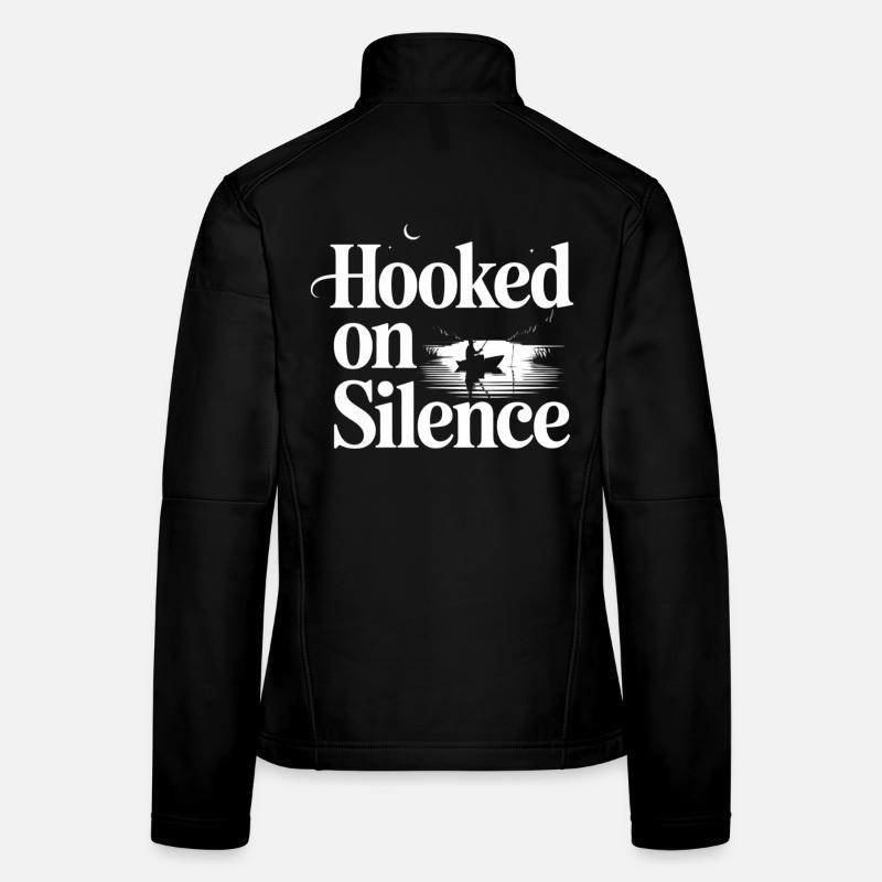 Hooked on Silence Fishing Motif Women's Softshell Jacket