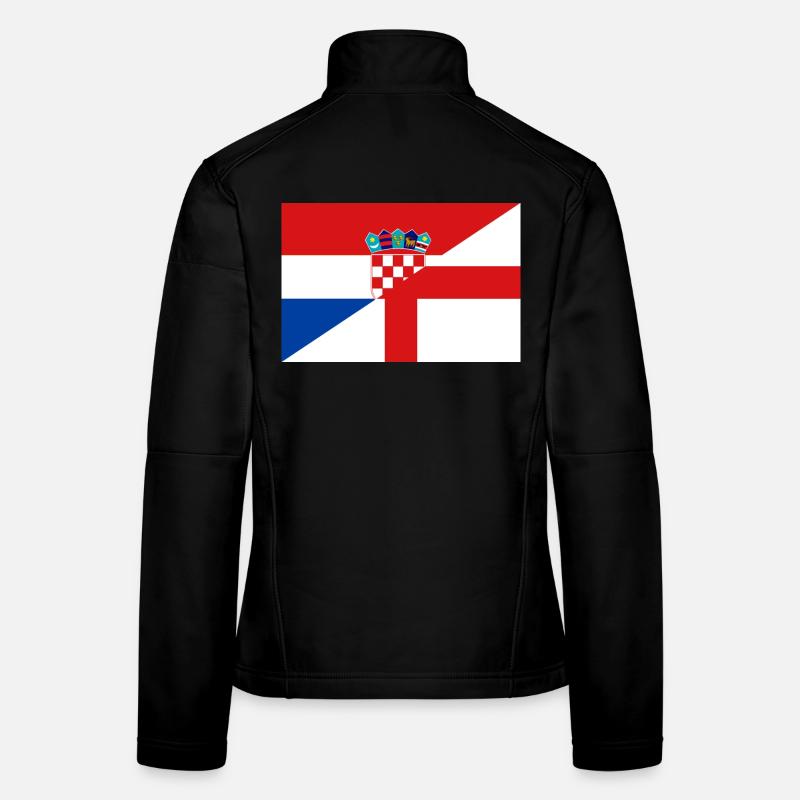 Drapeau de Croatie et Angleterre Veste en tissu softshell Femme