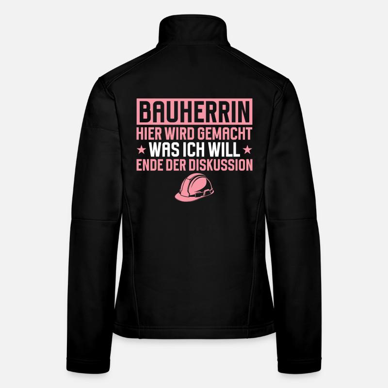 Builder Funny Gift House Building Construction Site Women's Softshell Jacket