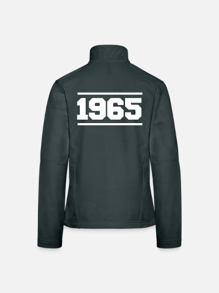 1965 Cadeau rétro 1965 - Veste en tissu softshell Femme - noir - Dos