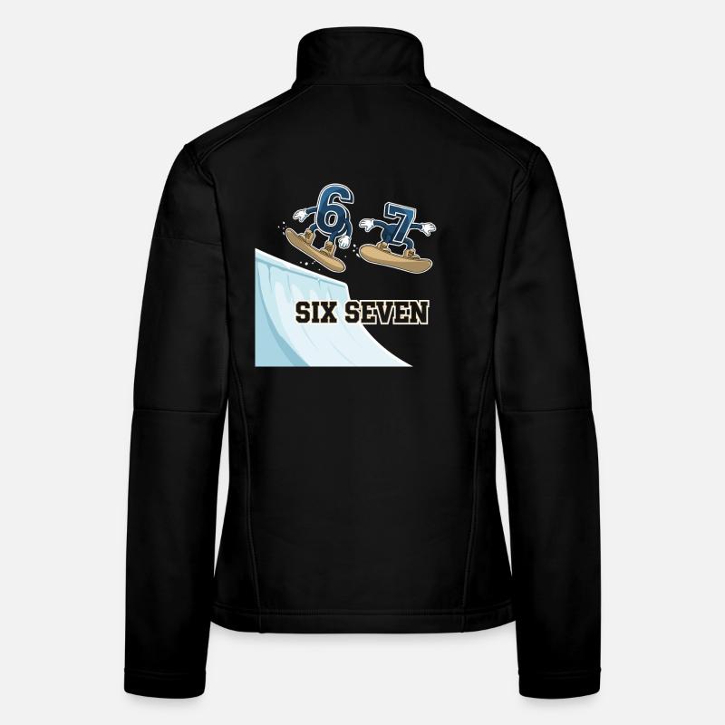 67 Six Seven Meme Snowboard Drôle Veste en tissu softshell Femme