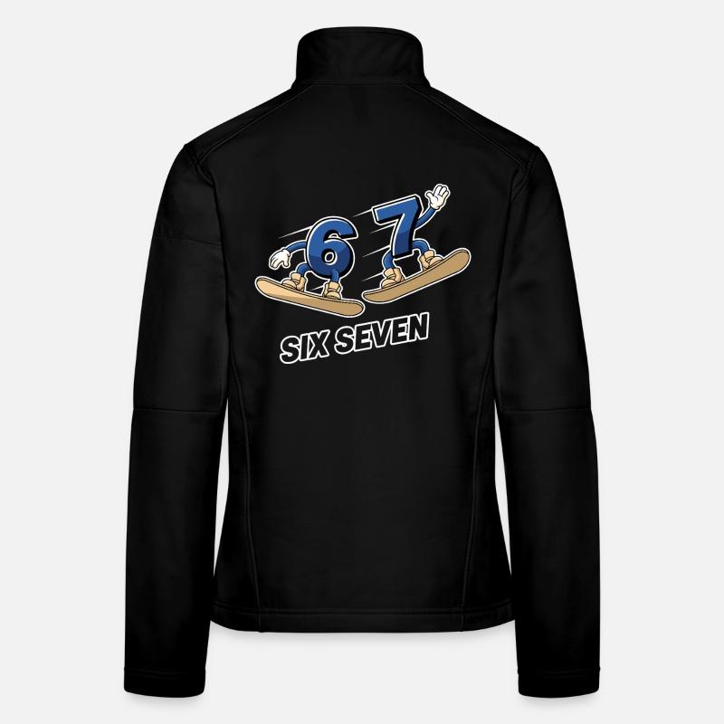 6 7 Six Seven Snowboard Meme Veste en tissu softshell Femme