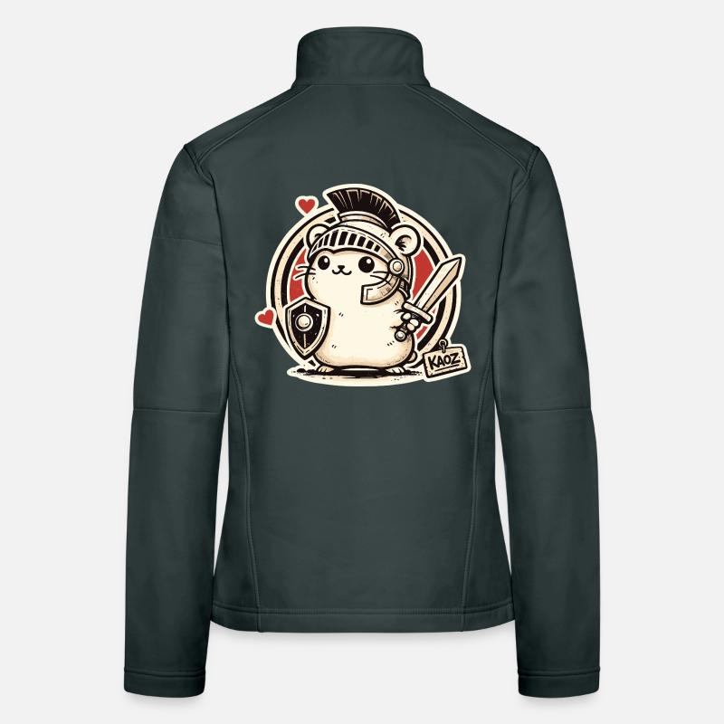 Gladiator Krieger Hamster mit Schild und Schwert Frauen Softshelljacke