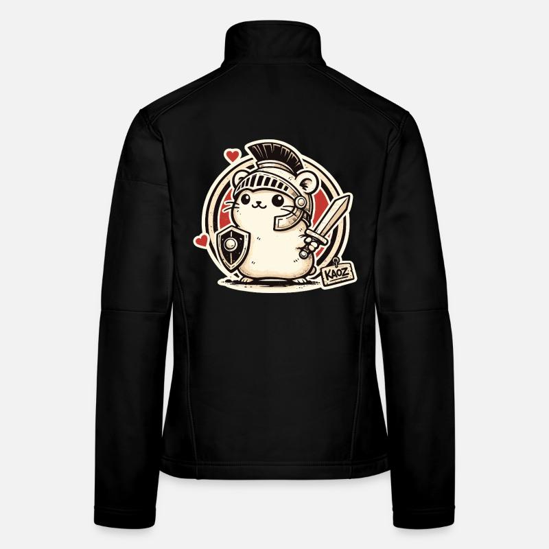 Hamster guerrier gladiateur avec bouclier et épée Veste en tissu softshell Femme
