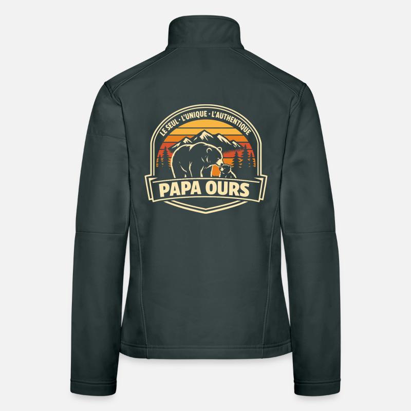 Papa Bear The Only Unique Authentic Gift Women's Softshell Jacket
