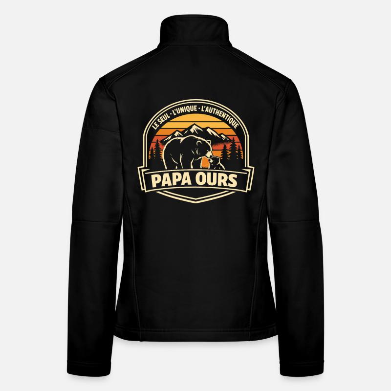 Papa Bear The Only Unique Authentic Gift Women's Softshell Jacket