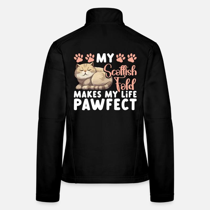 Propriétaire de Scottish Fold Chat Peluche Écossais Veste en tissu softshell Femme