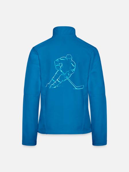 Eishockey Junge Spieler Geschenk - Frauen Softshelljacke - Schwarz - Hinten