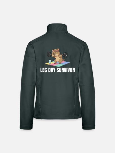 Leg Day Survivor Quokka Workout - Women's Softshell Jacket - mouse grey - Back