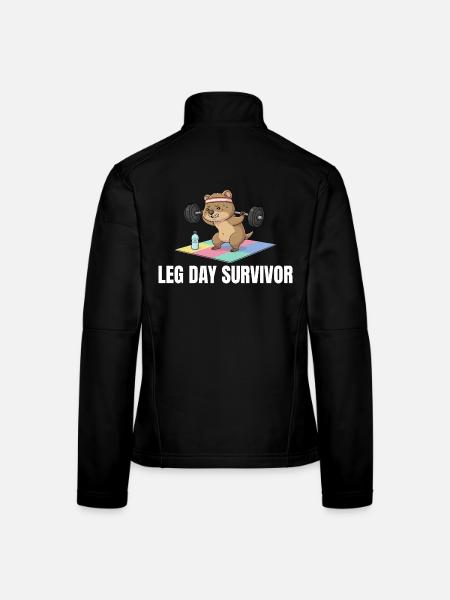 Leg Day Survivor Quokka Workout - Frauen Softshelljacke - Schwarz - Hinten