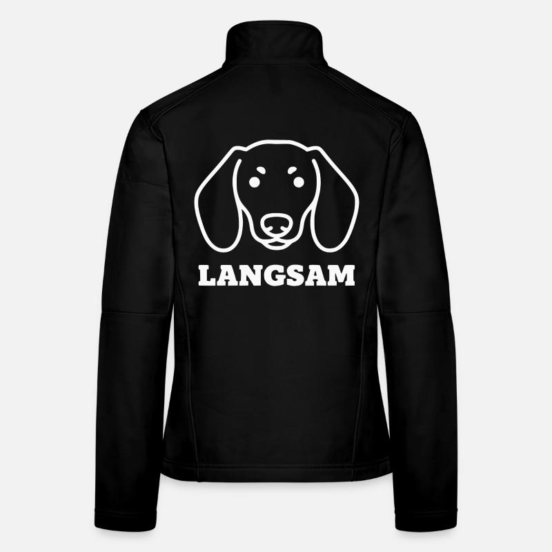 Langsamer Dackel Hund Linienstil - Frauen Softshelljacke - Schwarz