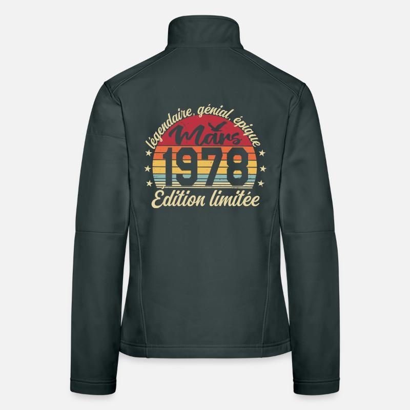 March 1978 48 Years Anniversary Gift March 1978 Women's Softshell Jacket
