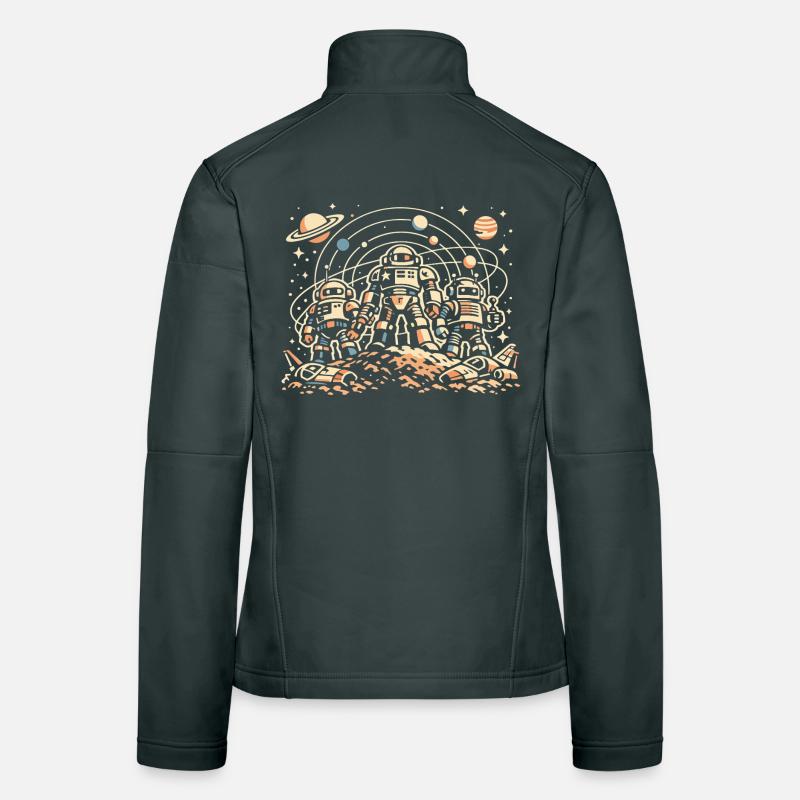 Astronauts on the orbital moon Women's Softshell Jacket