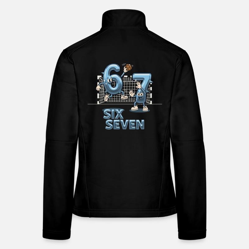 67 Six Seven Y3K Handball Geschenk - Frauen Softshelljacke - Schwarz